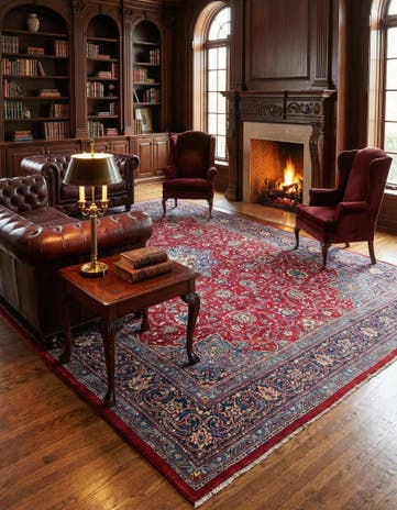 9' 9 x 13' 8 Hand Knotted Mahal Persian Wool Rug