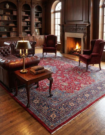 9' 9 x 13' 8 Hand Knotted Mahal Persian Wool Rug