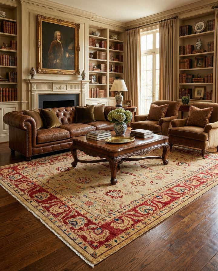 6' 4 x 9' 6 Hand Knotted Peshawar Ziegler Wool Rug