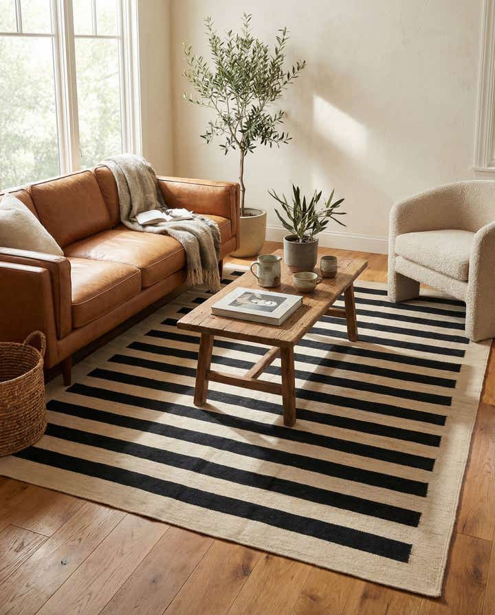 5' 7 x 7' 7 Hand Woven Kilim Modern Wool Rug