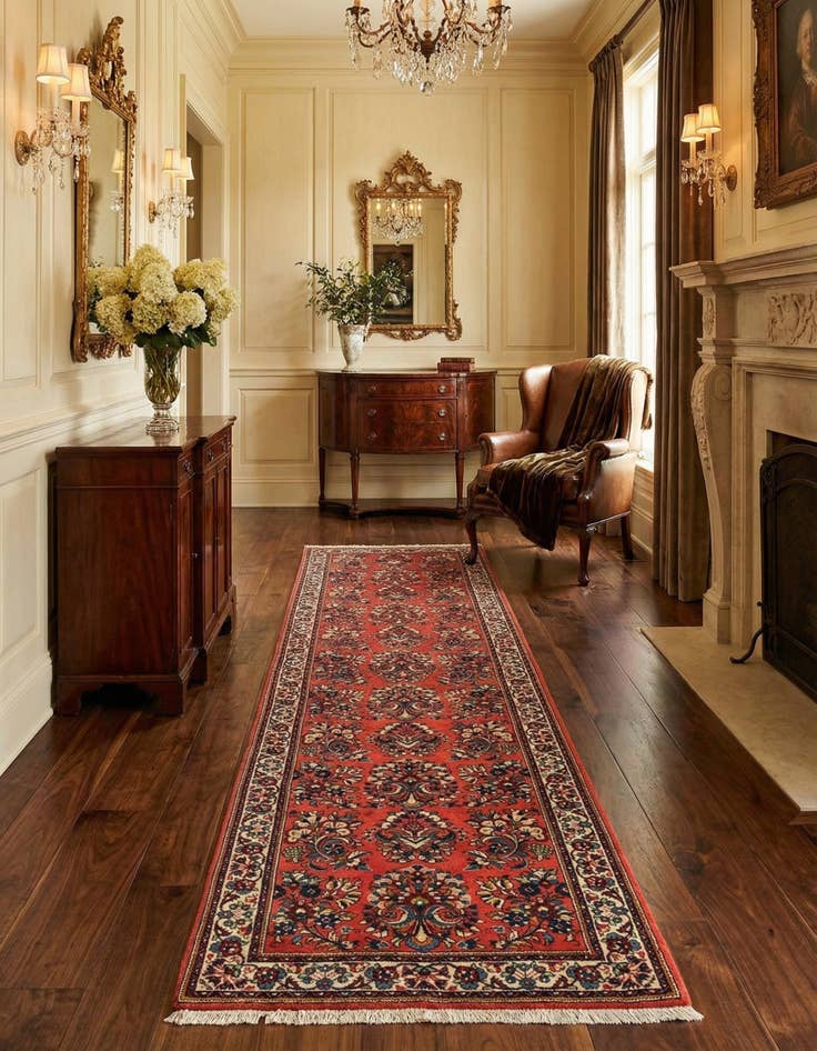 Detail image of 2' 7 x 10' 6 Sarouk Wool Runner Rug