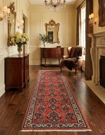 2' 7 x 10' 6 Sarouk Wool Runner Rug