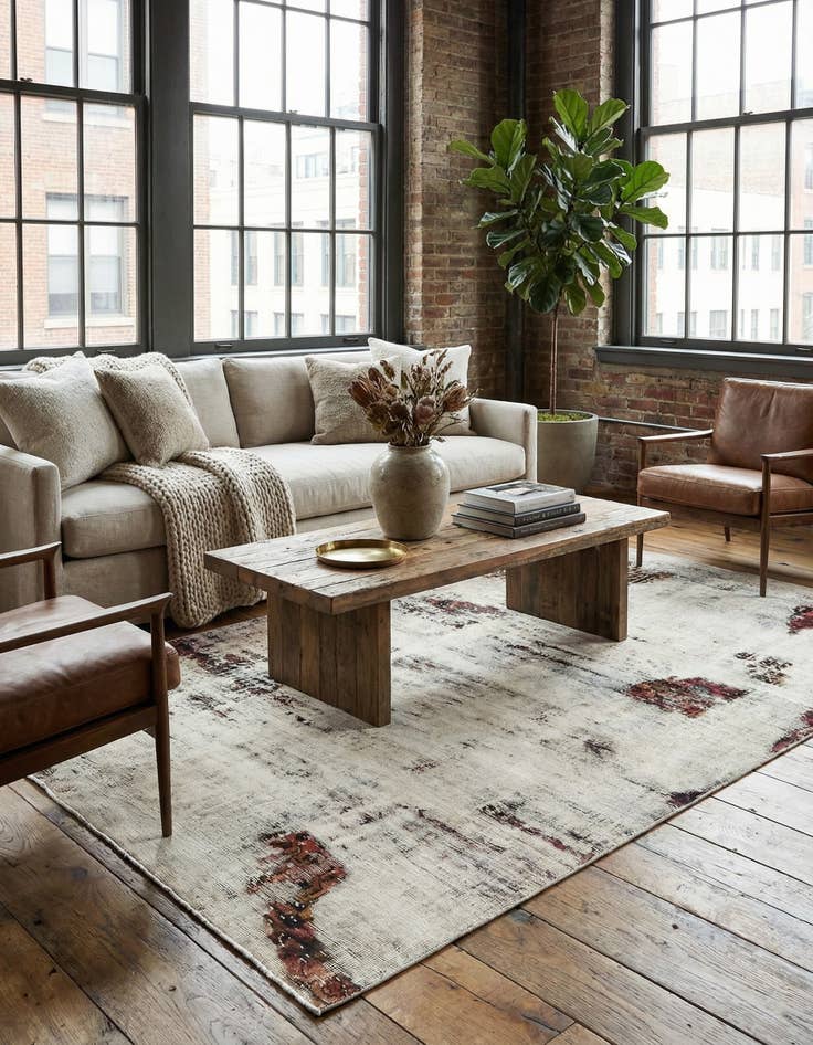 Detail image of  5' x 9' 3  Hand Knotted Ultra Vintage Persian Wool Rug