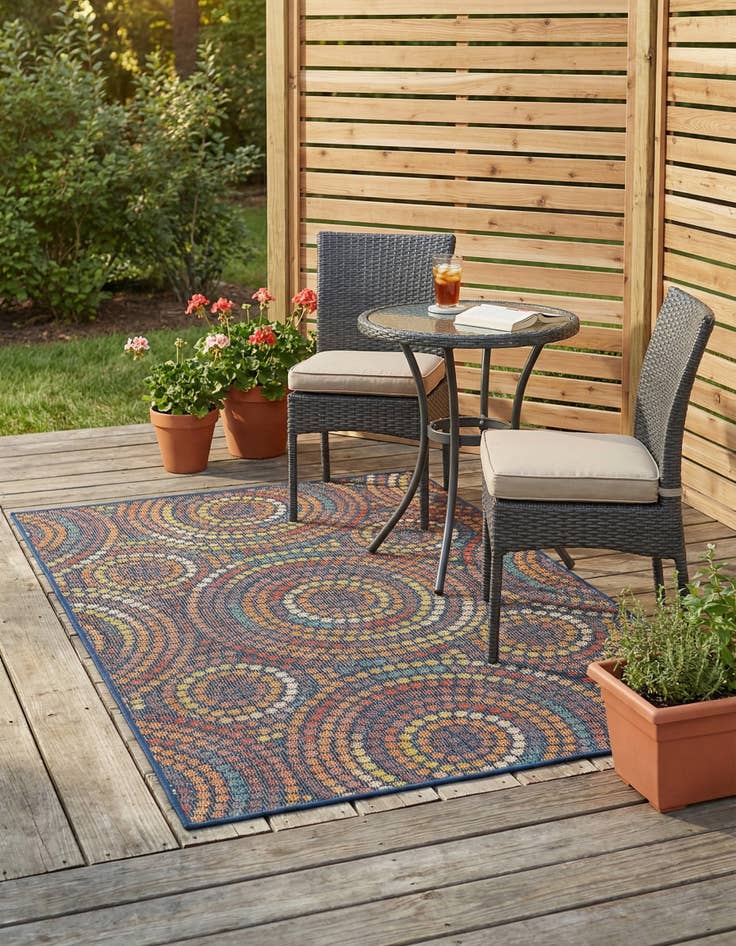 Detail image of 4' 1 x 6' 1  Washable Baja Indoor / Outdoor Rug