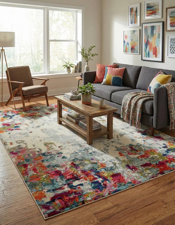 Detail image of 9' x 12' 2  Washable Spectrum Rug