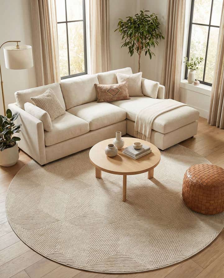 7' 10 x 7' 10 Easy-Clean Sabrina Soto Indoor / Outdoor Round Rug