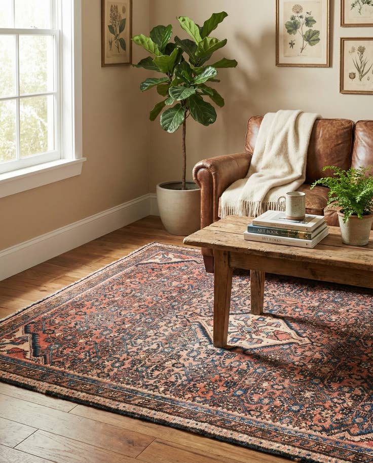 Detail image of 3' 10 x 5' Hand Knotted Ultra Vintage Persian Wool Rug