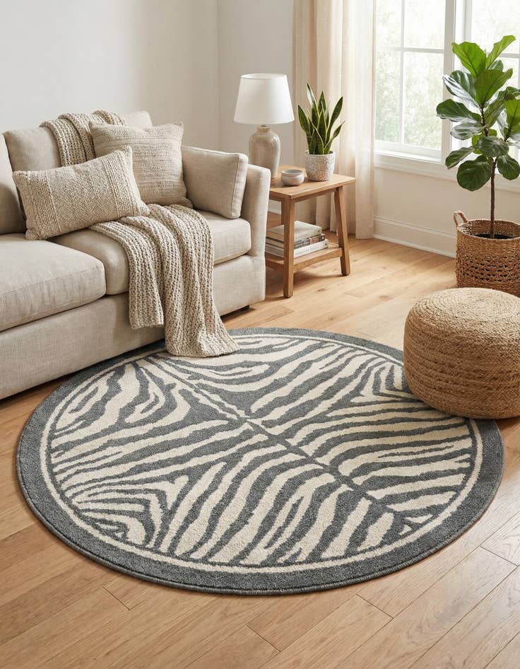 Detail image of 4' x 4' Safari Round Rug