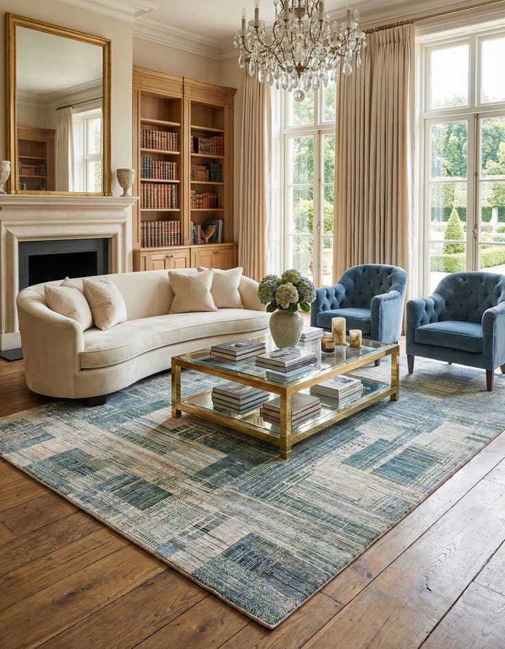 Detail image of 9' 9 x 13' 10  Hand Knotted Oushak Rug