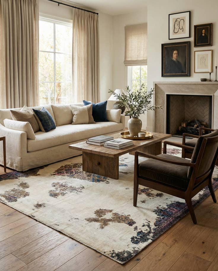 Detail image of 7' x 8' 9 Hand Knotted Ultra Vintage Persian Wool Rug