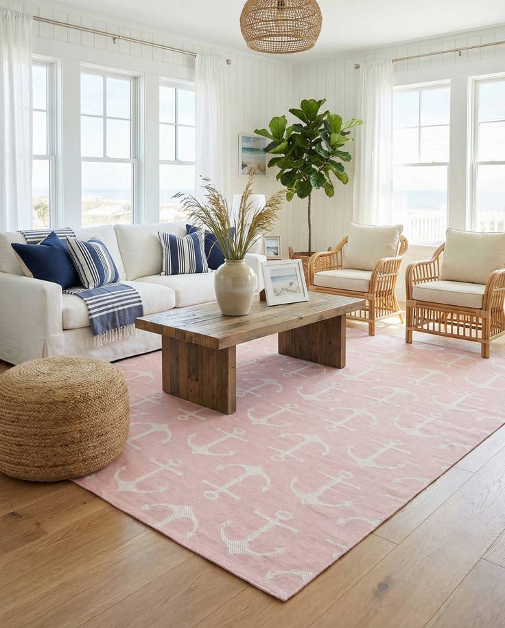 Detail image of 9' x 12' Easy-Clean Coastal Indoor / Outdoor Rug