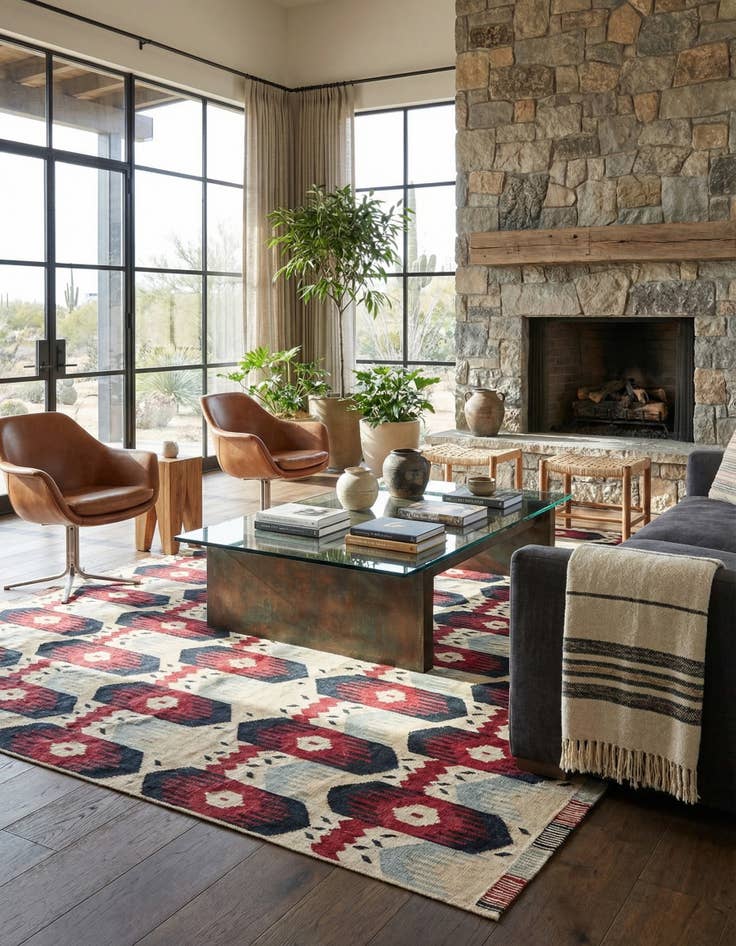 Detail image of  8' 10 x 11' 3  Hand Woven Kilim Modern Wool Rug