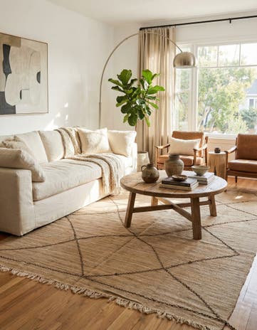 6' 9 x 9' 8 Hand Knotted Moroccan Wool Rug