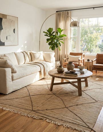6' 9 x 9' 8 Hand Knotted Moroccan Wool Rug