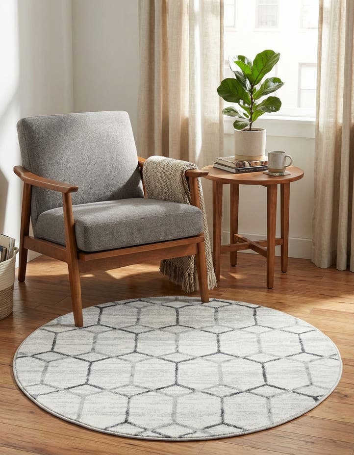 3' 3 x 3' 3 Lattice Trellis Round Rug