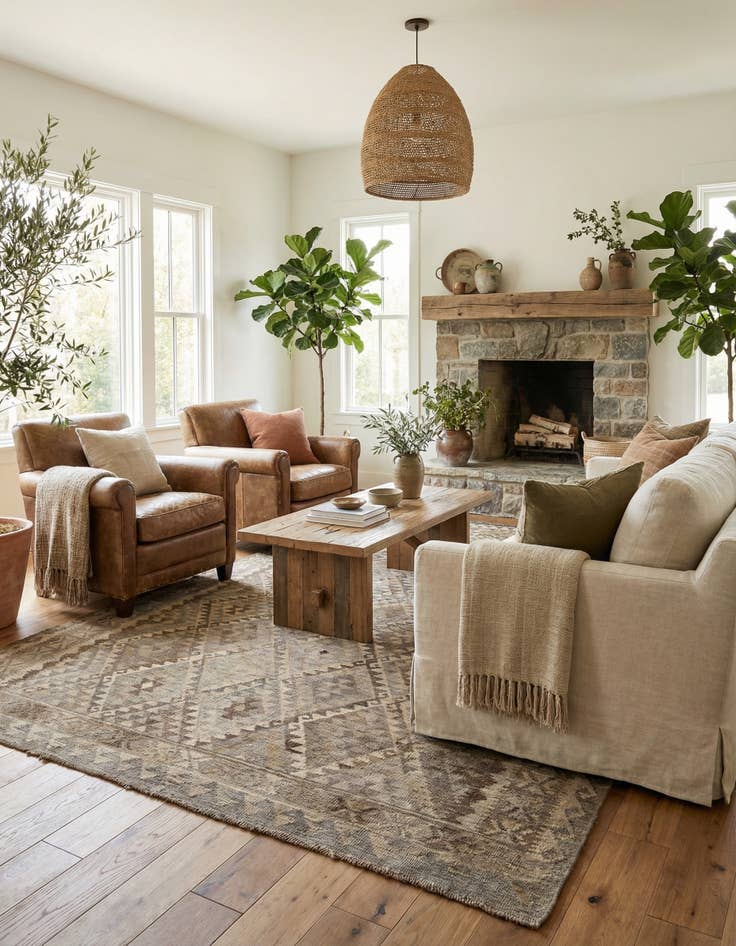 Detail image of 6' 11 x 10' 4  Hand Woven Kilim Maymana Wool Rug