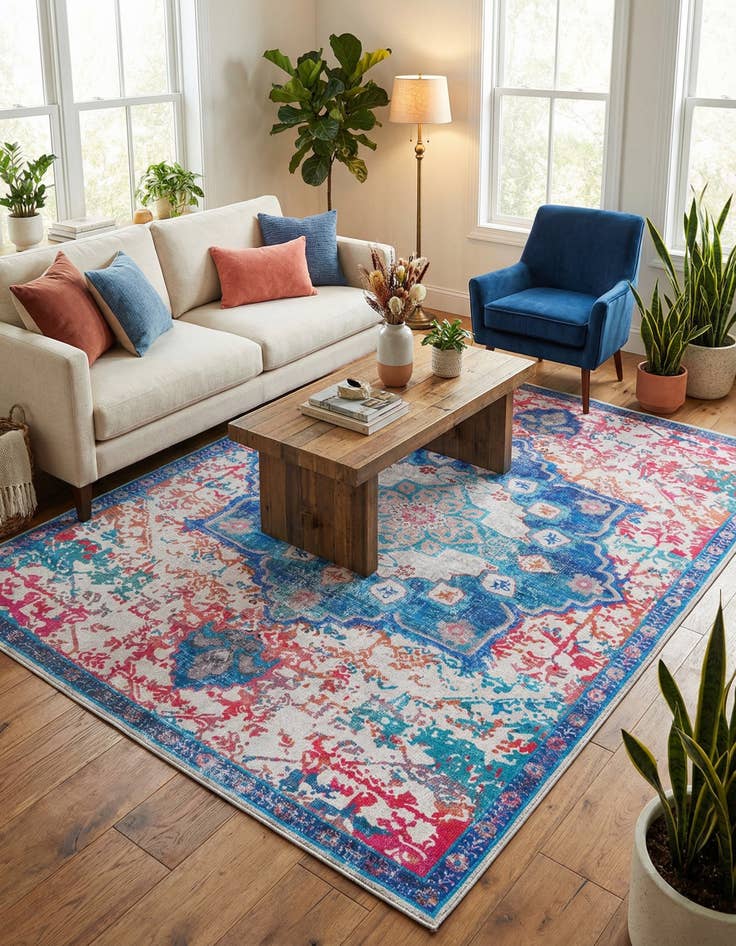 Detail image of  7' 10 x 11'  Washable Francesca Rug