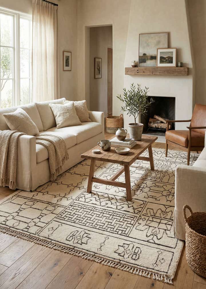 8' 9 x 12' 7 Hand Knotted Moroccan Wool Rug
