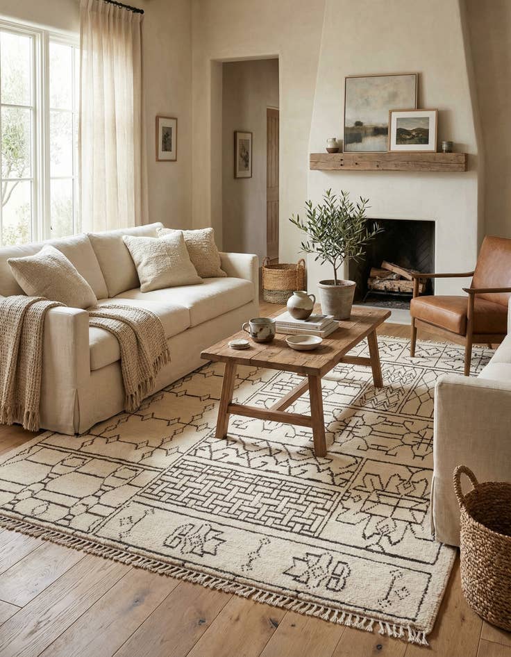 Detail image of 8' 9 x 12' 7 Hand Knotted Moroccan Wool Rug