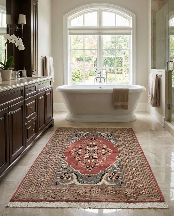 4' 2 x 5' 9 Hand Knotted Bokhara Oriental Rug