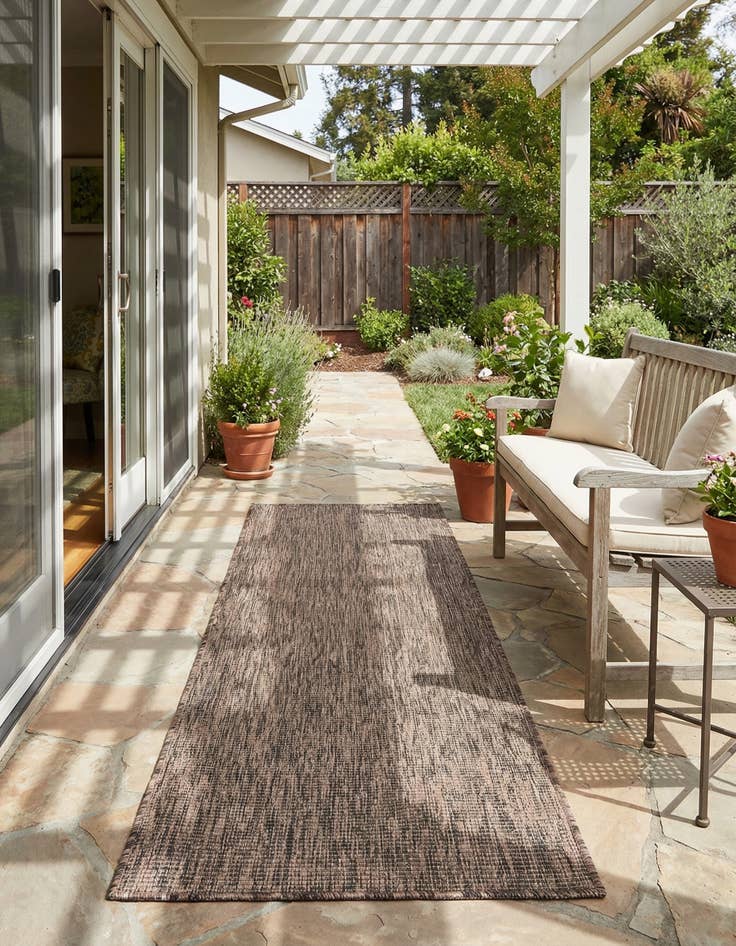 Detail image of 2' x 8'  Washable Solid Indoor / Outdoor Runner Rug