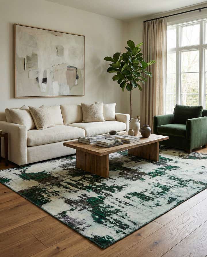 6' x 6' 6 Hand Knotted Ultra Vintage Persian Wool Square Rug
