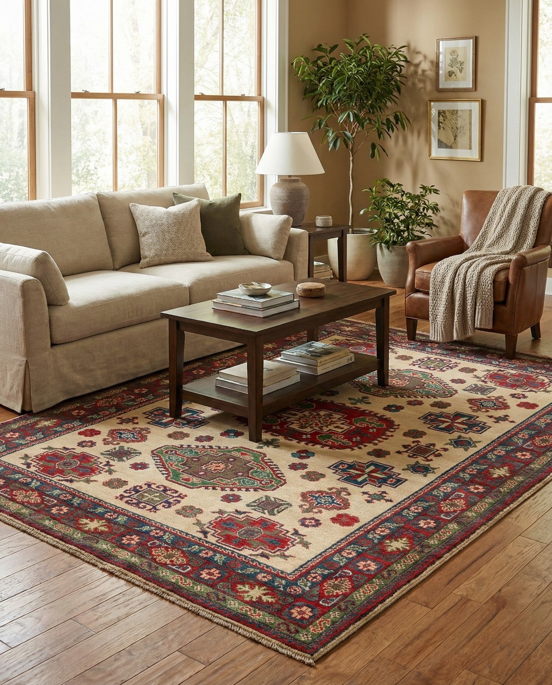 150cm x 220cm Hand Knotted Kazak Rug