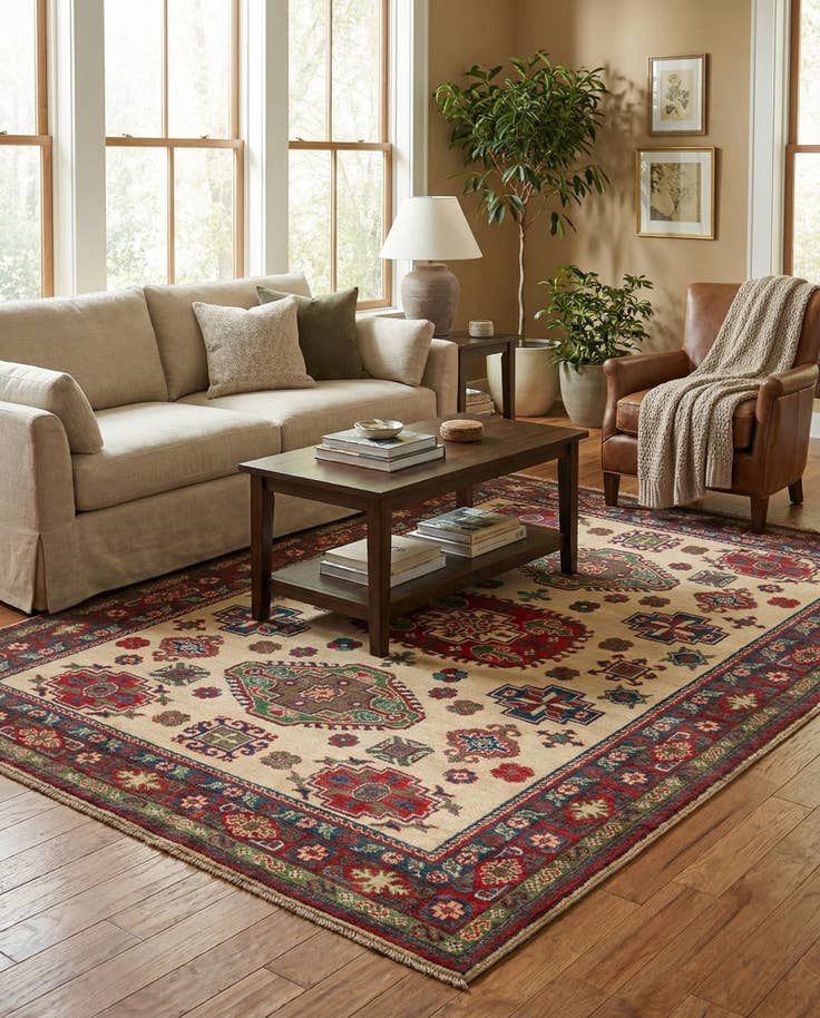 Detail image of 150cm x 220cm Hand Knotted Kazak Rug