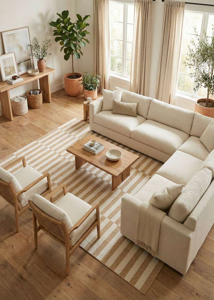 10' x 14' Easy-Clean Striped Indoor / Outdoor Rug