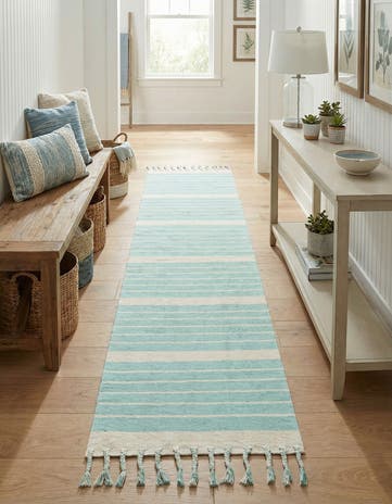 2' 7 x 12' Hand Woven Chindi Cotton Runner Rug