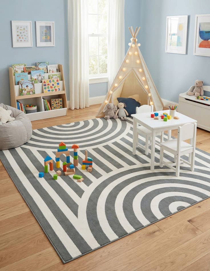 Detail image of 7' 10 x 7' 10 Whimsy Kids Square Rug