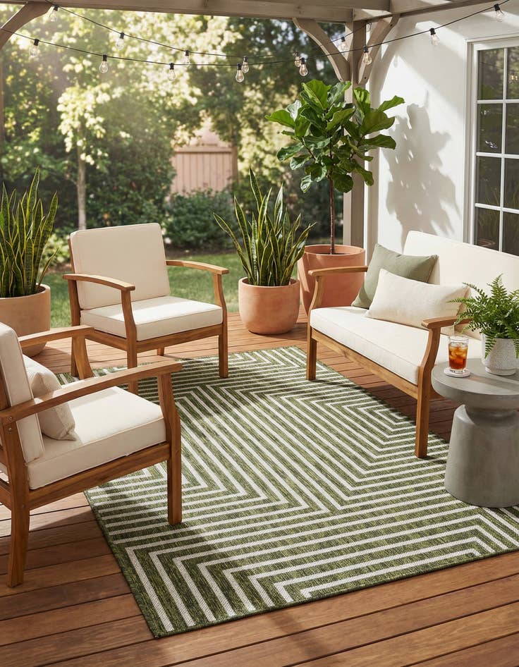 Detail image of  4' x 6'  Washable Modern Indoor / Outdoor Rug