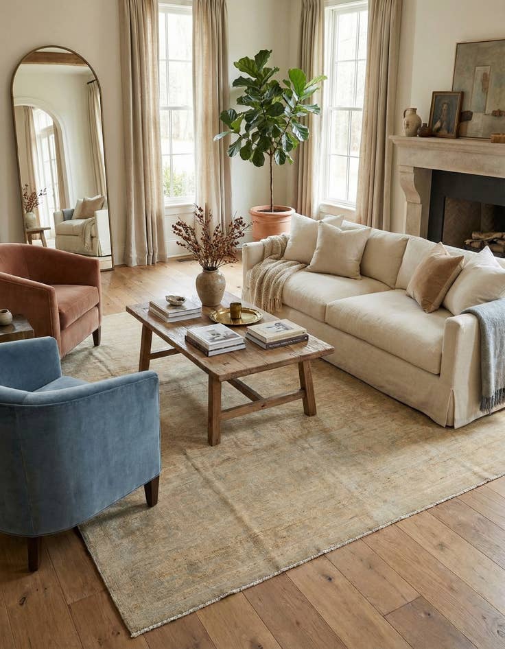 Detail image of  7' 10 x 10' 4  Hand Knotted Oushak Wool Rug