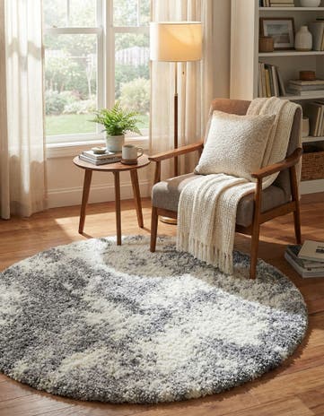 5' 3 x 5' 3 Soft Touch Shag Round Rug