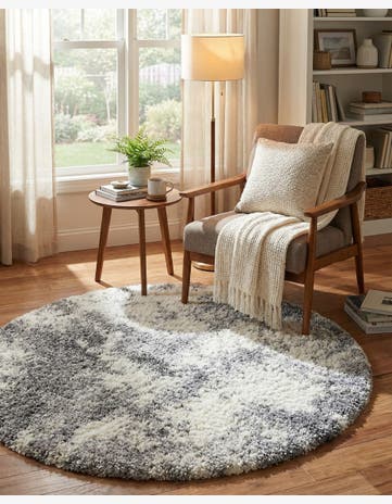 5' 3 x 5' 3 Soft Touch Shag Round Rug