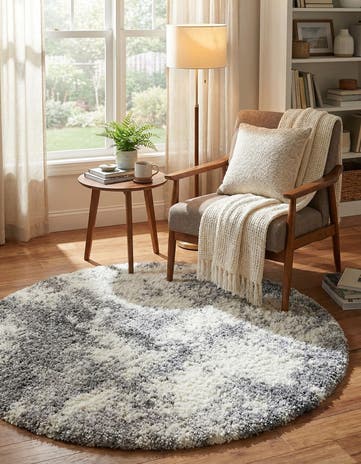 5' 3 x 5' 3 Soft Touch Shag Round Rug