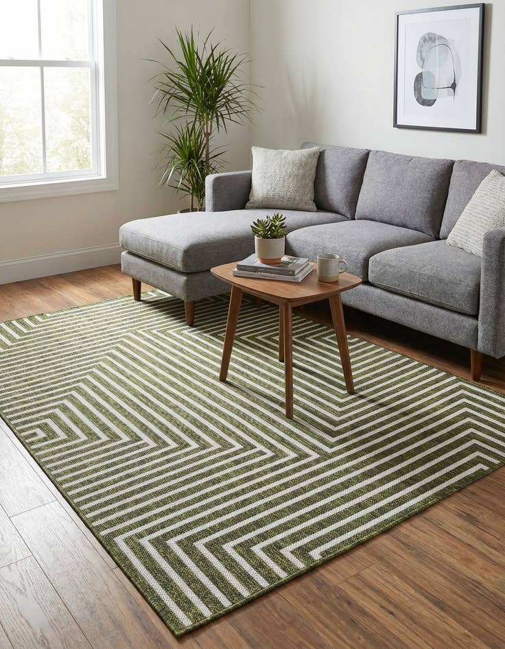 Detail image of 4' x 6'  Washable Modern Indoor / Outdoor Rug