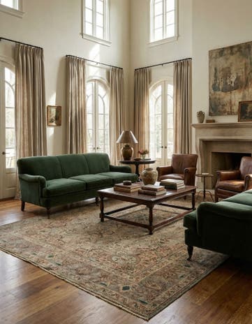 8' 2 x 11' 8 Hand Knotted Kashmar Persian Wool Rug
