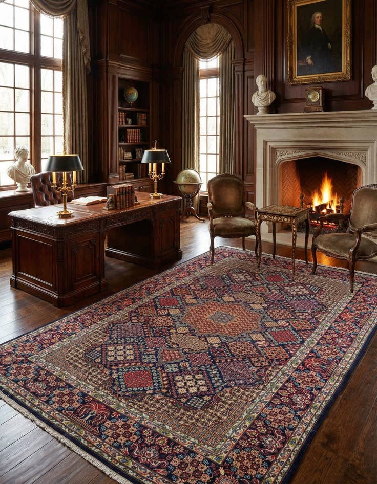 Detail image of 10' 1 x 15' 2 Hand Knotted Isfahan Persian Wool Rug