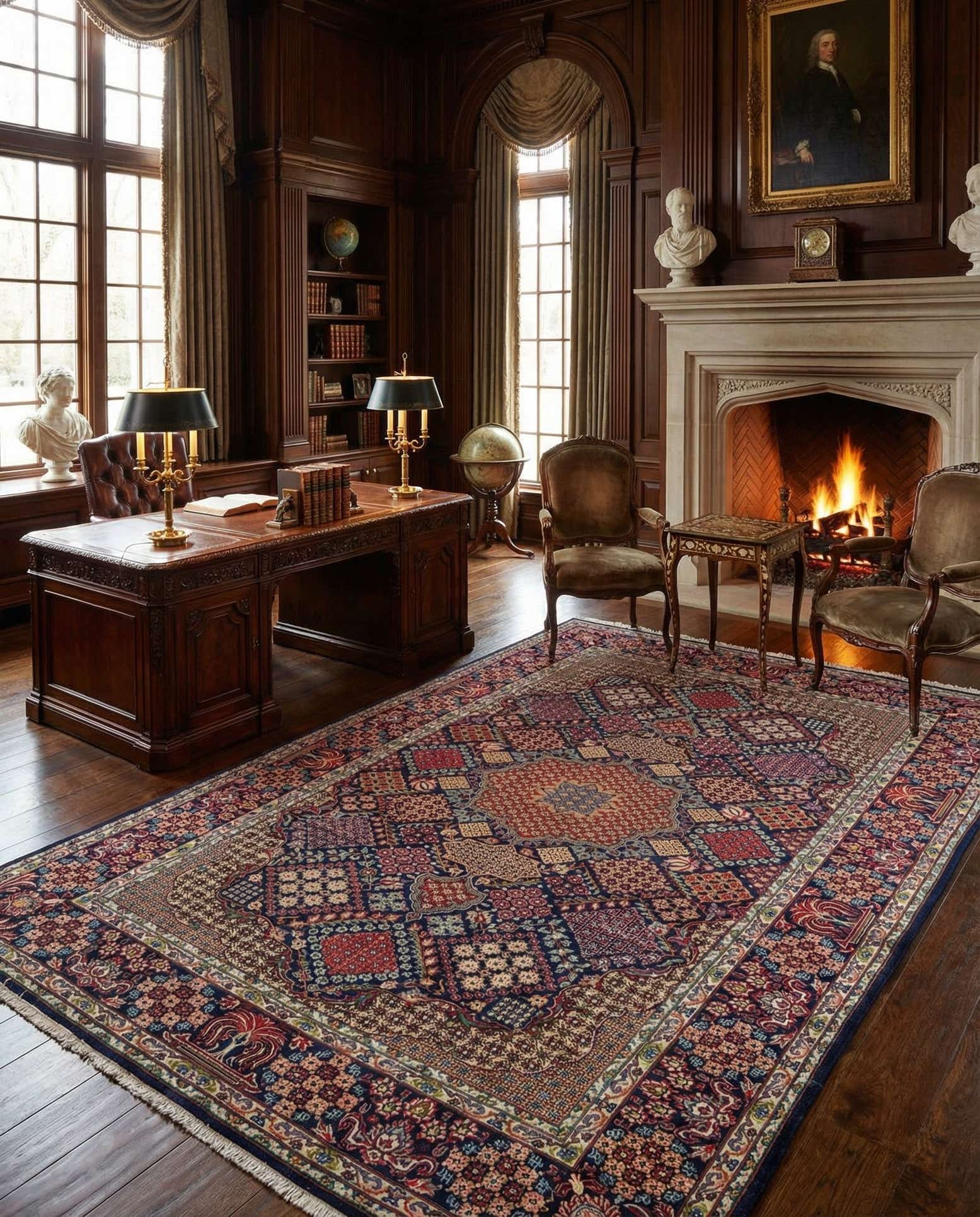 10' 1 x 15' 2 Hand Knotted Isfahan Persian Wool Rug