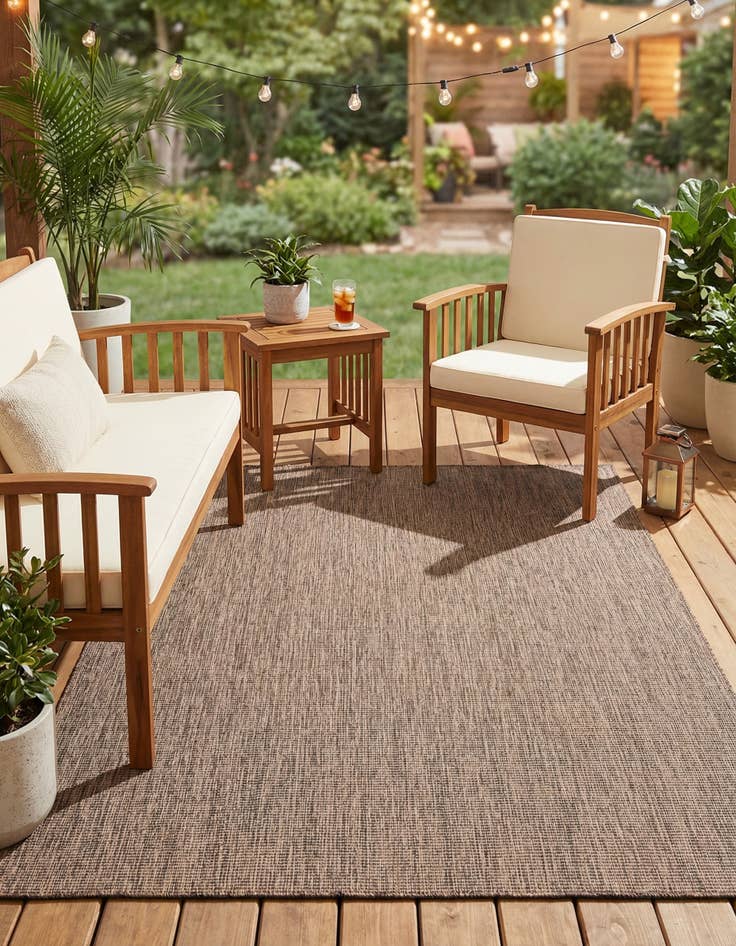 Detail image of  6' x 9'  Washable Solid Indoor / Outdoor Rug