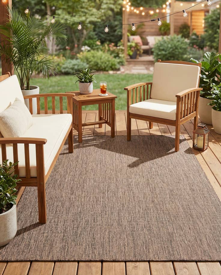 Detail image of 6' x 9' Easy-Clean Solid Indoor / Outdoor Rug