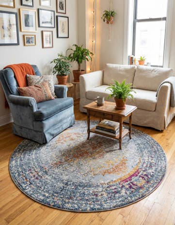 Gray Budapest Round Rug