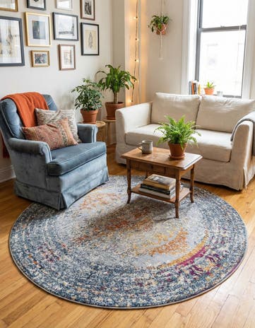Gray Budapest Round Rug
