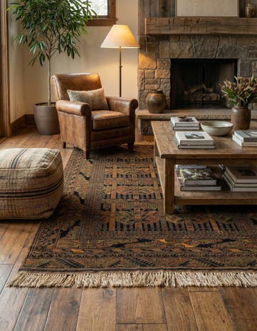 3' 10 x 5' 8 Hand Knotted Afghan Akhche Wool Rug