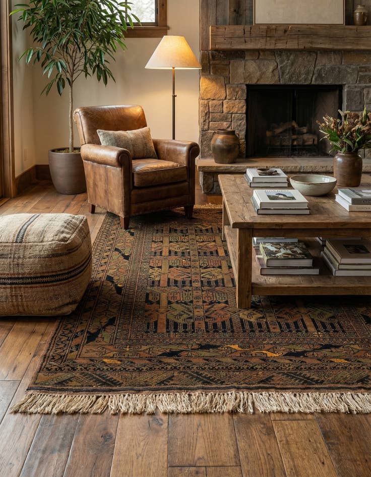 Detail image of 3' 10 x 5' 8  Hand Knotted Afghan Akhche Wool Rug