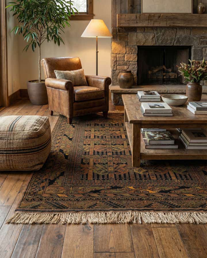 3' 10 x 5' 8 Hand Knotted Afghan Akhche Wool Rug