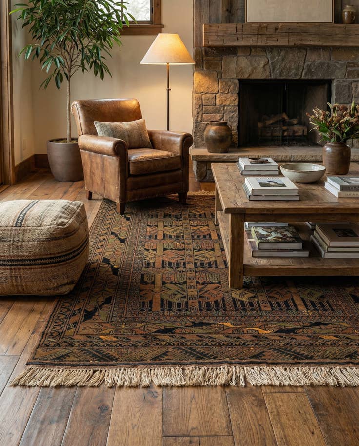 Detail image of 3' 10 x 5' 8 Hand Knotted Afghan Akhche Wool Rug