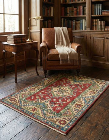 2' 8 x 4' Hand Knotted Kazak Rug