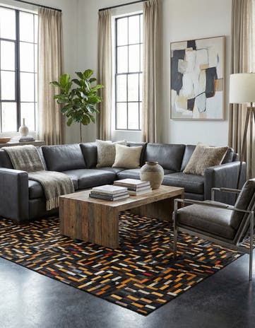 4' 11 x 7' 10 Cowhide - Patchwork Rug